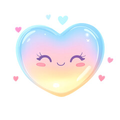 Cute Heart-Shaped Table Lamp Glowing Softly &ndash; Romantic Clipart PNG, Transparent Background	