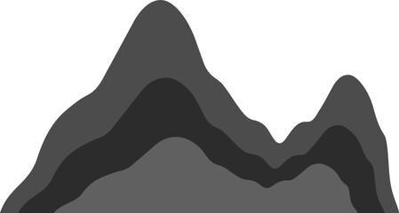 Oriental Ink Mountain Background with Multiple Layers