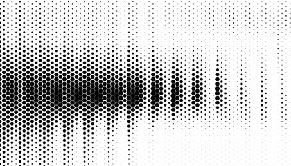 Smooth transition of hexagon shape pattern with halftone effect for sporty and modern design element. Editable graphic resource. Vector Format Illustration 