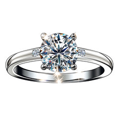 Diamond Engagement Ring with Shining Starburst &ndash; Elegant Clipart PNG, Transparent Background	