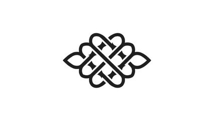 Obraz premium Black and white symmetrical abstract whisk pattern