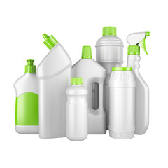 Isolated Transparent PNG of Multiple Plastic Water Bottles Filled With Fresh Drinking Water on White Background