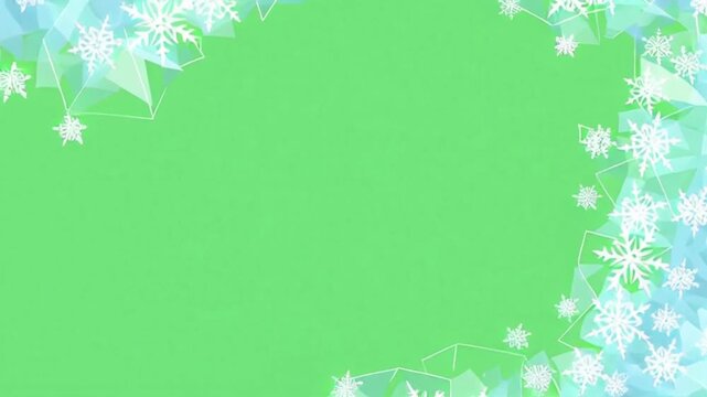 Soft green background with subtle white snowflake patterns motion graphic for Christmas holiday celebration and winter seasonal greeting card invitation template design
