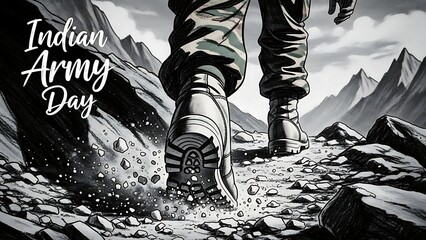 Indian army day celebration in mountainous terrain