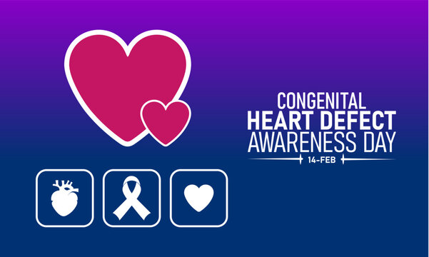 Congenital Heart Defect Awareness Day Poster Banner and Background Design Template Promoting CHD Awareness, Heart Health Education, Early Diagnosis, and Support Campaign