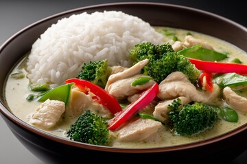Thai green curry with rice