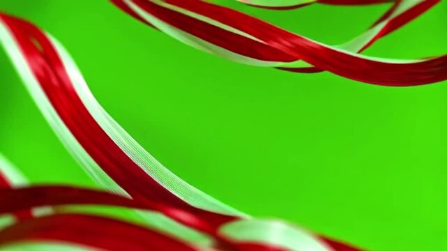 Christmas pattern with red and white candy canes on dark green background motion graphic for festive holiday celebration and winter seasonal greeting card design template