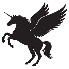 Alicorn fantasy animal silhouette illustration 
