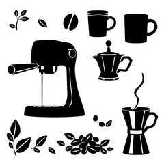 Coffee Silhouettes and Icons