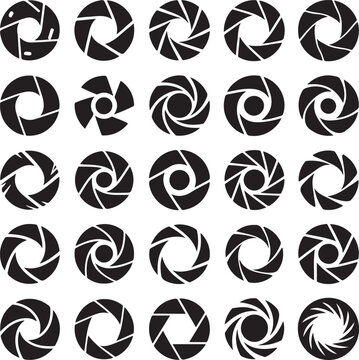 Circular Aperture Logo Icon Set