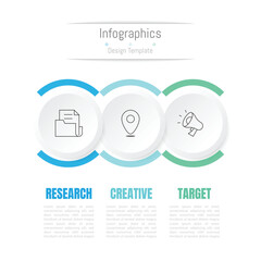 Infographic 3 options design elements for your business data. Vector Illustration.