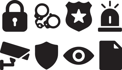 Law Enforcement and Security Badge Icons © MOBAROK