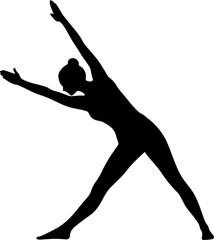 a silhouette of a woman doing yoga