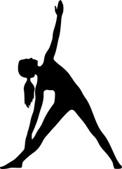a silhouette of a woman doing yoga