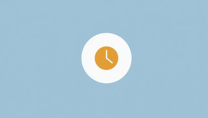 Simple clock icon on light blue background (1)