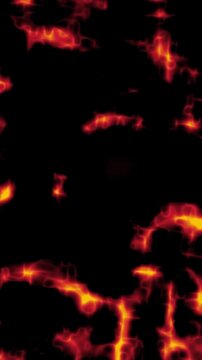 Burning Fire Plasma Motion Background With Lava Flames And Heat Energy On Dark Black Background