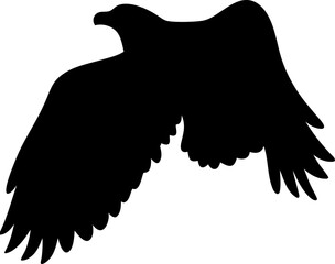Eagle Silhouette Flying in Sky &ndash; Powerful Freedom Bird Symbol