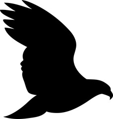 Eagle Silhouette Flying in Sky &ndash; Powerful Freedom Bird Symbol