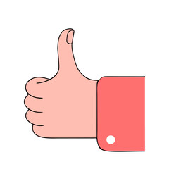Thumbs up icon, vector illustration