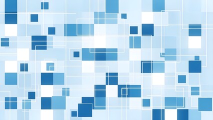 Geometric abstract background with transparent squares and lines in light blue and white gradients, creating a modern, clean, futuristic and professional impression.