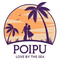 Poipu Love by the Sea &ndash; Romantic Sunset Silhouette