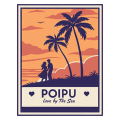 Poipu Sunset Embrace &ndash; Tropical Romance Under Palms