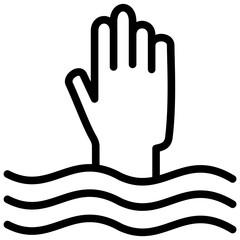 Obraz premium Drowning Icon