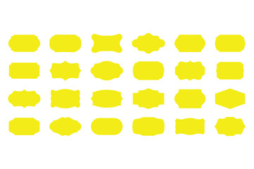 Set of yellow sticky notes featuring blank paper labels and vector speech bubble elements designed as business web icons or dialog frame stickers