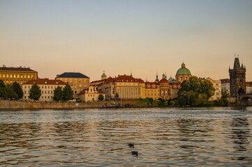 Czech Republic, Prague September 6, 2025, The Charles Bridge in Prague is undoubtedly one of the most popular bridges in Europe, and behind it, Prague Castle, towering over the Vltava River