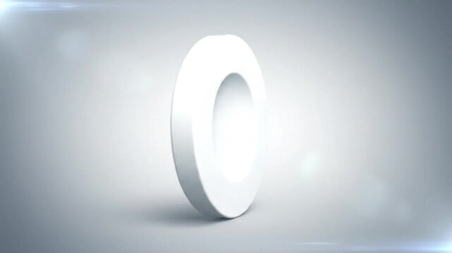 Abstract white animation reveals a rounded square with a silver border in a modern minimalistic style