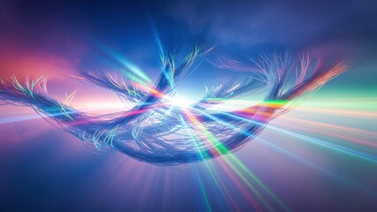 Vibrant Light Trails and Abstract Energy Flow in a Dynamic Digital Artwork