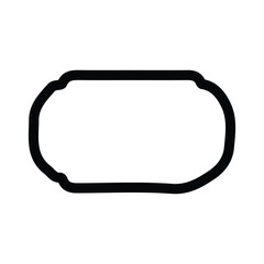 Blank photo frame vector illustration with stethoscope cable forming a medical technology design