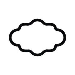Vector illustration of a cloud computing concept featuring a speech bubble frame set with communication icons and thought symbols on a blank paper design element