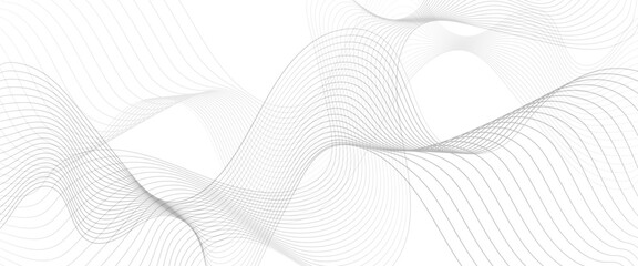Fototapeta premium Minimalist Abstract Gray Wave Line Vector Design on White Background Featuring Smooth Curves, Linear Motion, and Contemporary Visual Aesthetics.