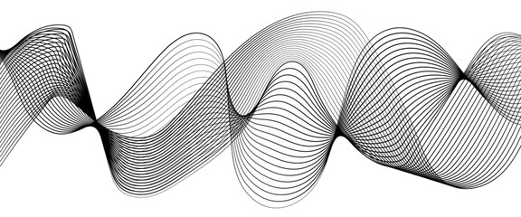 Minimalist Abstract Gray Wave Line Vector Design on White Background Featuring Smooth Curves, Linear Motion, and Contemporary Visual Aesthetics.