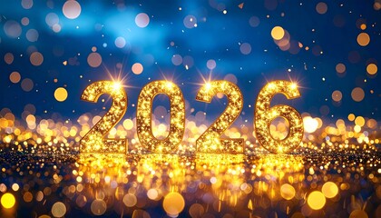 2026 New year numbers with shiny stars