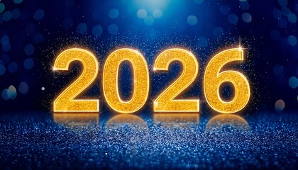 2026 New year numbers with shiny stars