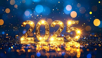 2026 New year numbers with shiny stars