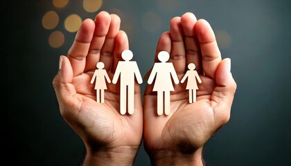 family holding hands on hand(unity concept)