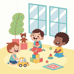 children playing with toys