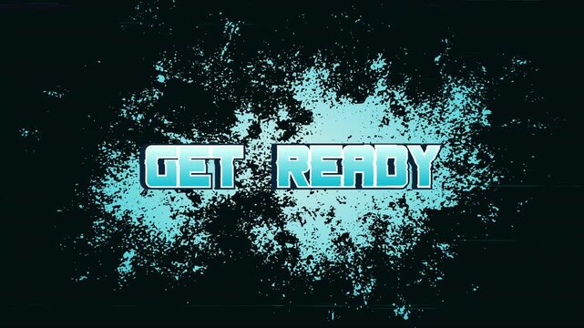 Get Redy Text Glitch Animation with Abstrak Background video 4k 