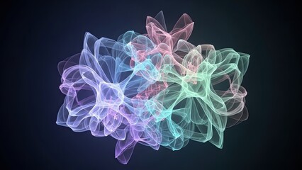 Vibrant multicolored abstract smoke formations resembling delicate floral patterns with luminous