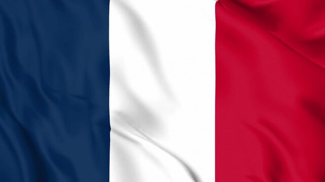 Realistic France Flag Waving, 4K Seamless Loop, Paris Icon, EU & Global Power