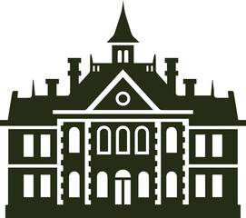 old style vector illustration of retro building hand drawn transparent illustration retro villas 