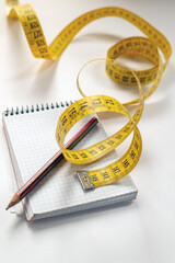 Measuring Tape, Pencil, and Graph Paper Notebook: Creative Planning and Design Tools