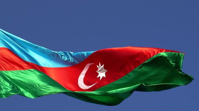 Waving flag of Azerbaijan