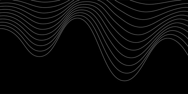 Flowing dots particles wave pattern 3D curve halftone black gradient curve shape isolated on white background. Vector in concept of technology, science, music, modern. modern design eps10