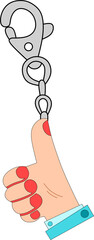Thumb keychain illustration 