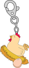 Cute Chicken and Egg Keychain