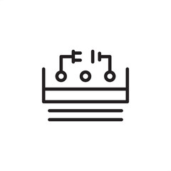 Industrial cable tray icon featuring organized power connections and wiring routes, symbolizing electrical infrastructure management, secure cable distribution, and facility system integration.